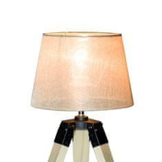 HOMCOM Stolní Lampa Noční Lampička, E27, Lněný Vzhled, Borovice+Polyester, 24X24X45Cm, Béžová 