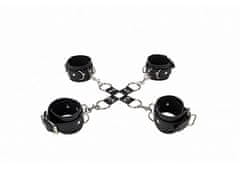 Easytoys Pouta Leather Hand And Legcuffs - Black