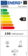 CHiQ Lednice s mrazákem 356 litrů GCB377NEIDW No Frost Multi Air Flow + 12 let záruka na kompresor (bez registrace)