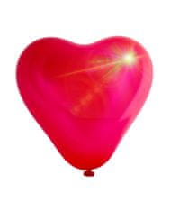 Aga4Kids Latexový balónek Srdce s LED diodou Červený 25 cm 10 ks