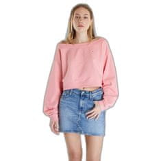 Tommy Hilfiger Mikina Tommy Jeans Cropped Off Shoulder Sweatshirt Pink S Růžová