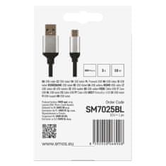 Emos Nabíjecí a datový kabel USB-A 2.0 / USB-C 2.0, 1 m, černý