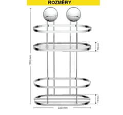 Eisl Sprchová nástěnná police 2 úrovně, chrom BA0204