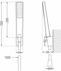 Mexen Mexen Caro R72 vanová baterie se sprchovým setem, černá - 74663R72-70 - MEXEN