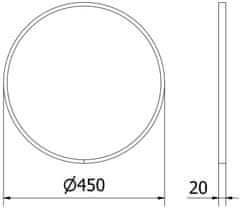 Mexen Mexen Loft kulaté koupelnové zrcadlo 45 cm, černý rám - 9850-045-045-000-70 - MEXEN