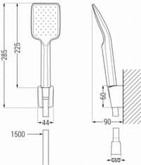 Mexen Mexen Caro R62 vanová baterie se sprchovým setem, černá - 74663R62-70 - MEXEN