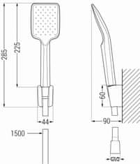 Mexen Mexen Sabre R62 vanová baterie se sprchovým setem, černá - 7213R62-70 - MEXEN