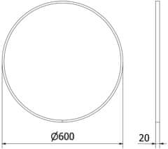 Mexen Kulaté koupelnové zrcadlo Mexen Loft 60 cm, nerezový rám - 9850-060-060-000-10 - MEXEN