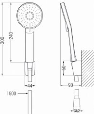 Mexen Mexen Alexa R40 vanová baterie se sprchovým setem, chrom - 7123R40-00 - MEXEN