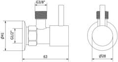 Mexen Mexen R1 rohový ventil pro baterii 1/2"x3/8", bílá - 79970-20 - MEXEN