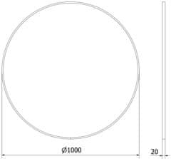 Mexen Mexen Loft kulaté koupelnové zrcadlo 100 cm, bílý rám - 9850-100-100-000-20 - MEXEN