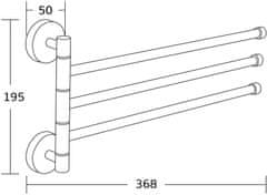 Mexen Trojitý otočný věšák na ručníky Mexen chrom - 7039243-00 - MEXEN