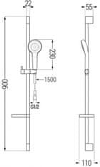 Mexen Mexen Royo DF05 sprchový set, chrom - 72214DF05-00 - MEXEN