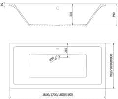 Mexen Mexen Cube obdélníková vana 160 x 70 cm, bílá - 55051607000 - MEXEN