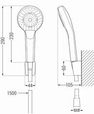 Mexen Mexen Sabre R05 vanová baterie se sprchovým setem, chrom - 7213R05-00 - MEXEN