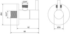 Mexen Mexen R2 rohový ventil pro baterii 1/2"x3/8", zlatý - 79972-50 - MEXEN