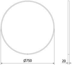 Mexen Kulaté koupelnové zrcadlo Mexen Loft 75 cm, černý rám - 9850-075-075-000-70 - MEXEN