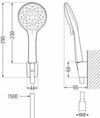 Mexen Mexen Sabre R74 vanová baterie se sprchovým setem, chrom - 7213R74-00 - MEXEN