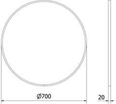 Mexen Mexen Loft kulaté koupelnové zrcadlo 70 cm, bílý rám - 9850-070-070-000-20 - MEXEN