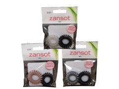 ZANSOT 3x Zansot Spirálové elastické voděodolné gumičky do vlasů 2 ks vicebarevná