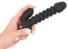 Black Velvets Dildo Anální Kolík Černý Žebrovaný 17 Cm