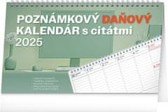 Grooters NOTIQUE Stolový kalendár Poznámkový daňový s citátmi 2025, 25 x 14,5 cm