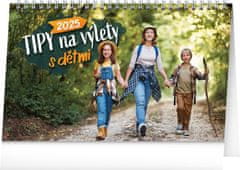 Presco Publishing NOTIQUE Stolní kalendář Tipy na výlety s dětmi 2025, 23,1 x 14,5 cm