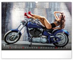 Grooters NOTIQUE Nástěnný kalendář Girls & Bikes 2025, 48 x 33 cm