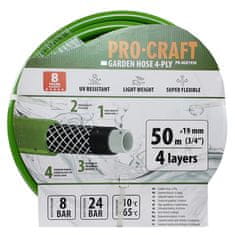 Procraft Zahradní hadice PR-4GH1950 4 vrstvy, 3/4&quot; 50 m