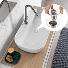 HOME & MARKER® Zátka do umyvadla, Umyvadlová výpusť, Koupelnová zátka na umyvadlo, Výpusť do umyvadla (2ks - pro odtoky o průměru 2,5 až 5 cm) | SINKSTOP