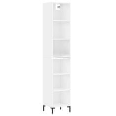 Vidaxl Skříň highboard bílá s vysokým leskem 34,5x32,5x180 cm kompozit