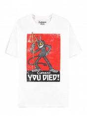 Tričko Cuphead - You Died Devil Standing (velikost M)