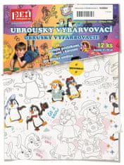 Vybarvovací ubrousky Tučňáci 12 kusů