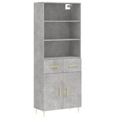 Vidaxl Skříň highboard betonově šedá 69,5x34x180 cm kompozitní dřevo