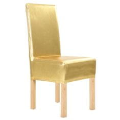 Vidaxl 6 ks Hladké elastické potahy na židle zlaté
