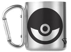 CurePink Kovový hrnek s karabinou Pokémon: Pokeball (objem 240 ml)