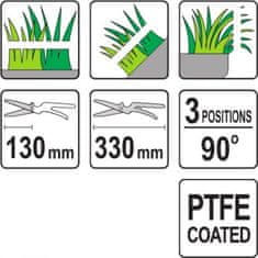 YATO Nůžky na trávu 330 mm 3 pozice (90°)