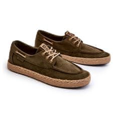 Big Star Pánské šněrovací espadrilky Khaki velikost 44