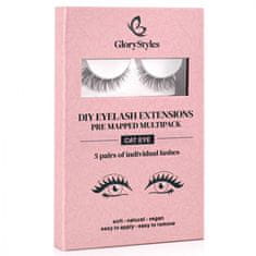 GloryStyles GloryStyles Sada 5 párů segmentových řas - CAT EYE