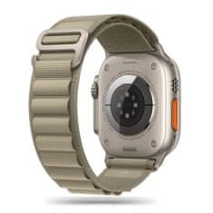 Tech-protect Nylon řemínek na Apple Watch 42/44/45/49mm titanium / olive