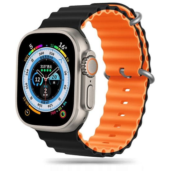 Tech-protect Iconband Pro řemínek na Apple Watch 42/44/45/49mm, black / orange