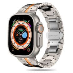 Tech-protect Stainless Line řemínek na Apple Watch 42/44/45/49mm, titanium / orange