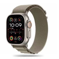 Tech-protect Nylon řemínek na Apple Watch 42/44/45/49mm titanium / olive