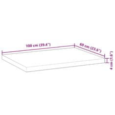 Vidaxl Deska psacího stolu neošetřená 100 x 60 x 4 cm masivní akácie