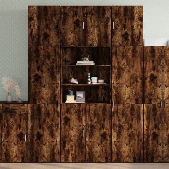 shumee vidaXL Skříň highboard kouřový dub 80 x 42,5 x 249 cm kompozitní dřevo