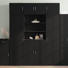 shumee vidaXL Skříň highboard černá 80 x 42,5 x 185 cm kompozitní dřevo