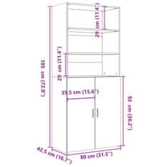 Vidaxl Skříň highboard hnědý dub 80 x 42,5 x 185 cm kompozitní dřevo