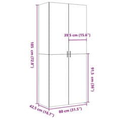 Vidaxl Skříň highboard šedá sonoma 80 x 42,5 x 185 cm kompozitní dřevo