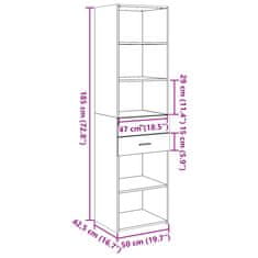 Vidaxl Skříň highboard černá 50 x 42,5 x 185 cm kompozitní dřevo