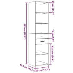 Vidaxl Skříň highboard černá 45 x 42,5 x 185 cm kompozitní dřevo